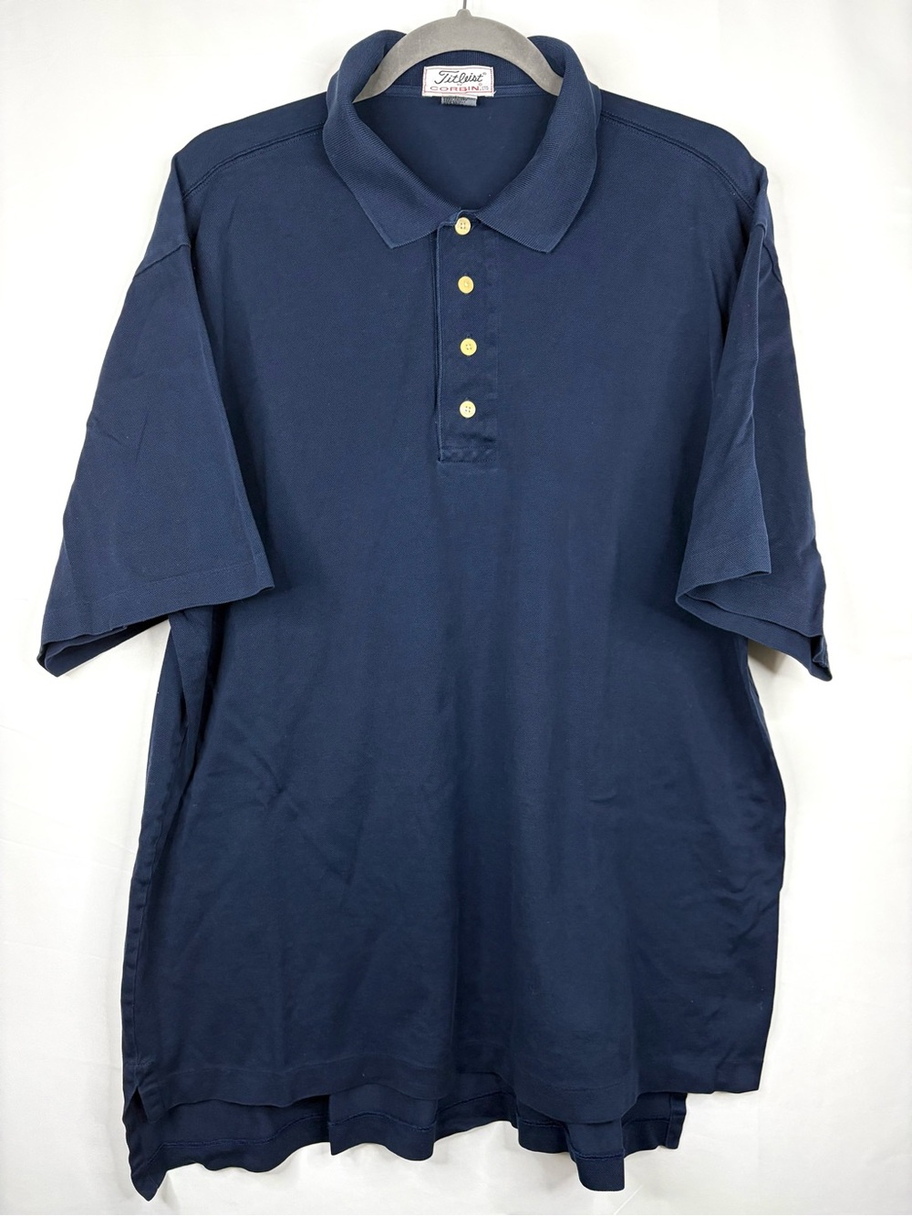Vintage Titleist Corbin LTD Mens Golf Polo Shirt Size XL Pique Navy Blue Cotton
